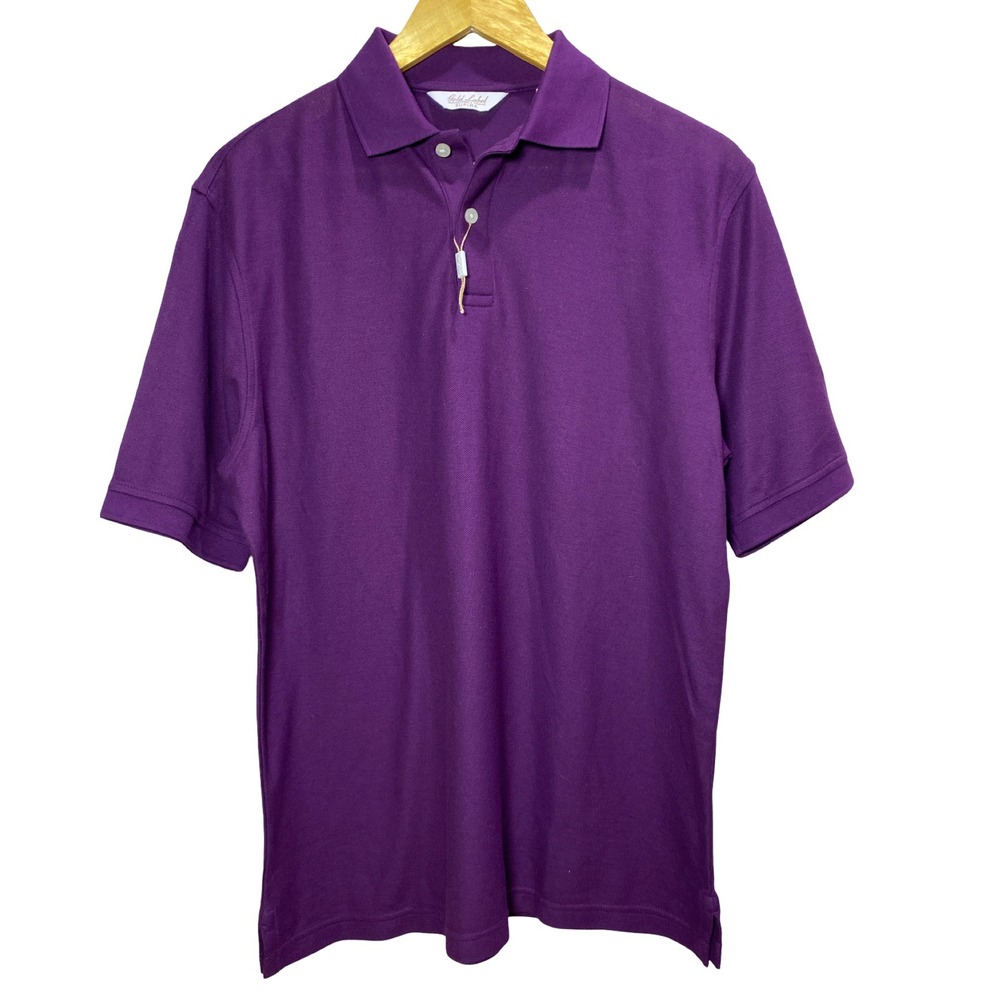 Roundtree & Yorke Gold Label Purple Supima Cotton Polo Shirt Mens Small